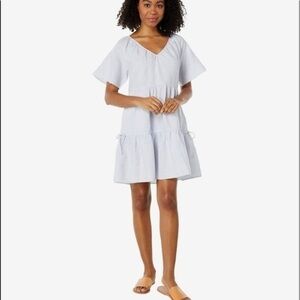 Madewell linen blend dress, size M, color pale blue called morning mist, NWT